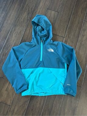 The North Face Youth Teal Two-Tone Rain Jacket Pullover